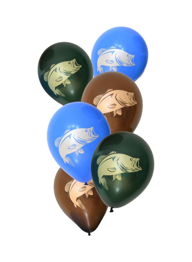 Pack Of 6 Fish Printed Balloons 12inch