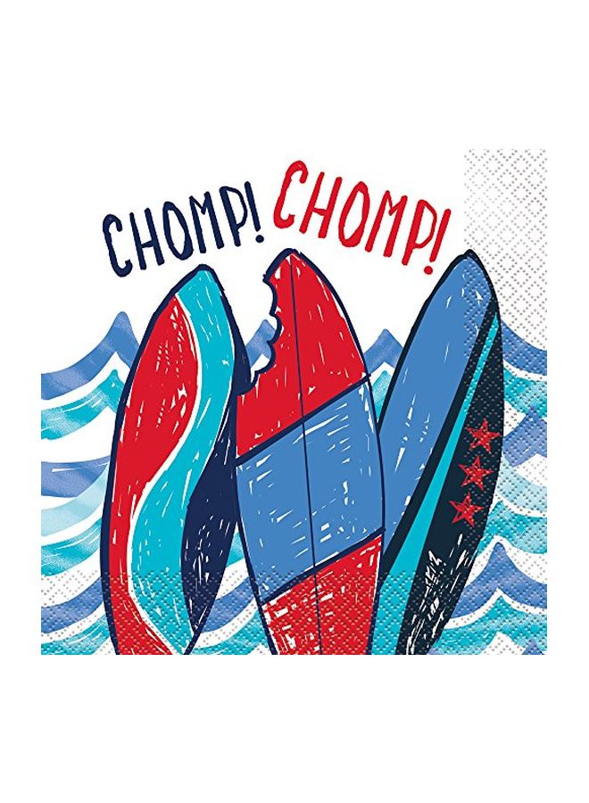 يونيك طقم مناديل للحفلات بطبعة سمكة قرش مكون من 16 قطعة طراز 72532 - Image 3