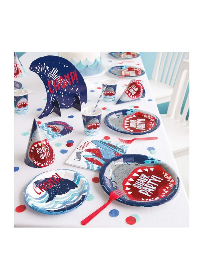 يونيك طقم مناديل للحفلات بطبعة سمكة قرش مكون من 16 قطعة طراز 72532 - Image 2