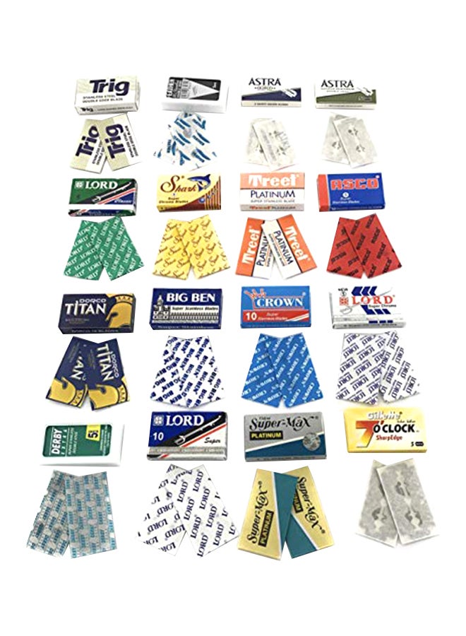 G.B.S Pack Of 32 High Quality Double Edge Razor Blades Multicolour - Image 1
