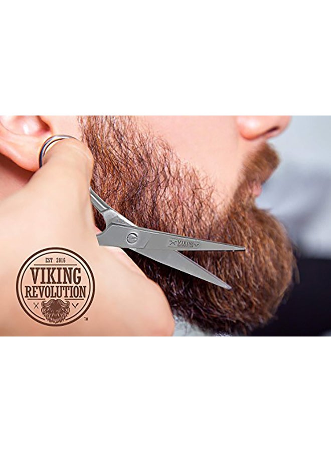 Viking Revolution - 2-Piece Grooming Kit And Synthetic Leather Case Silver/Black 5.5x0.75x3.5inch - Image 1