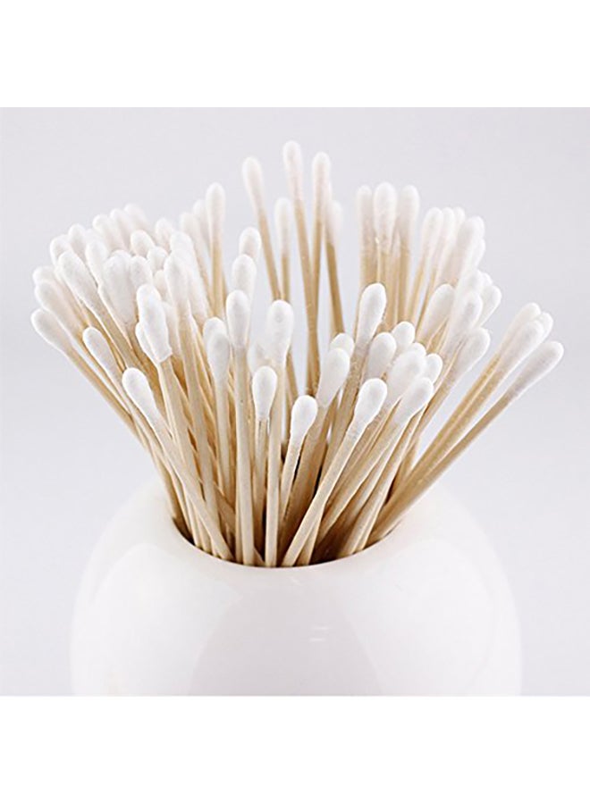 kangbaobei 200-Piece Long Wooden Cotton Swabs Set Brown/White 2x4x2.8inch  - Image 2