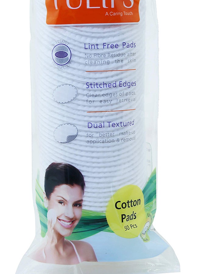 Tulips 6-Pack Soft Cotton Makeup Removal Pads White - Image 2