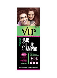 VIP 5-In-1  Shampoo Hair Colour Brown 180ml  - Image 1