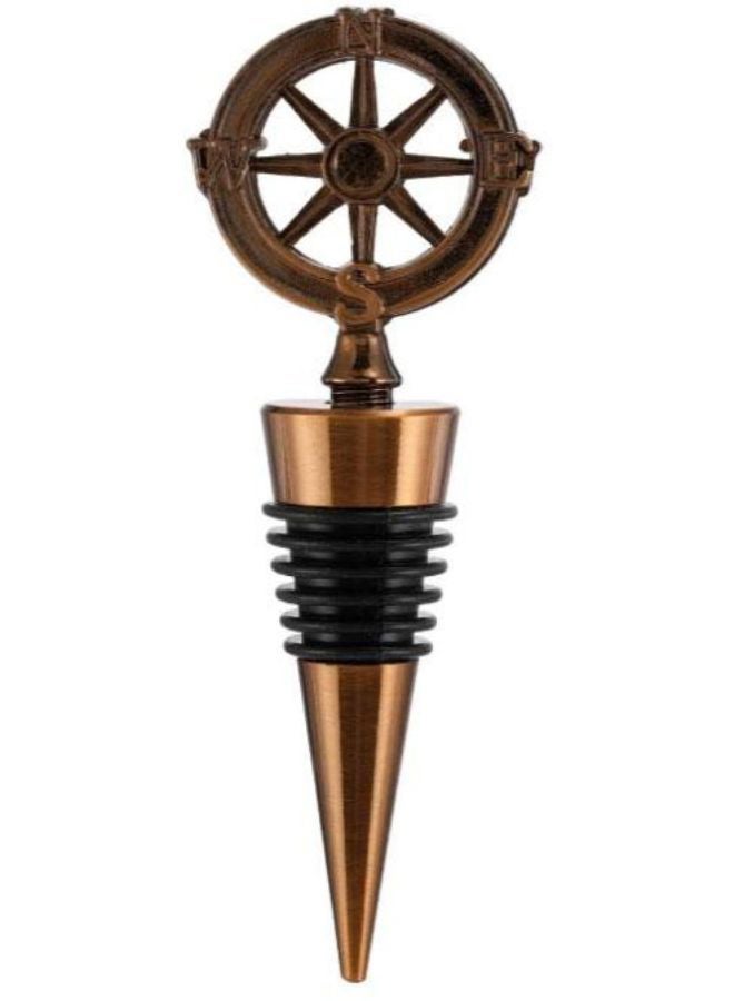 Generic Ship Steering Wheel Shape Bottle Stopper Gold/Black  - Image 1
