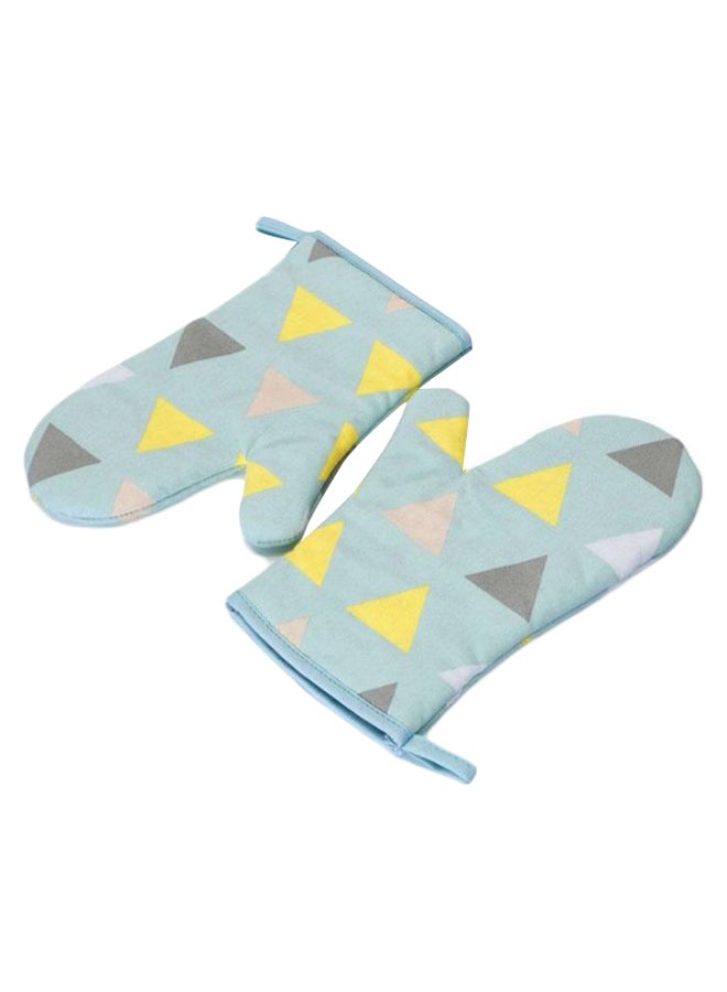 Pair Of Heat Proof Thick Oven Mitts Multicolour 