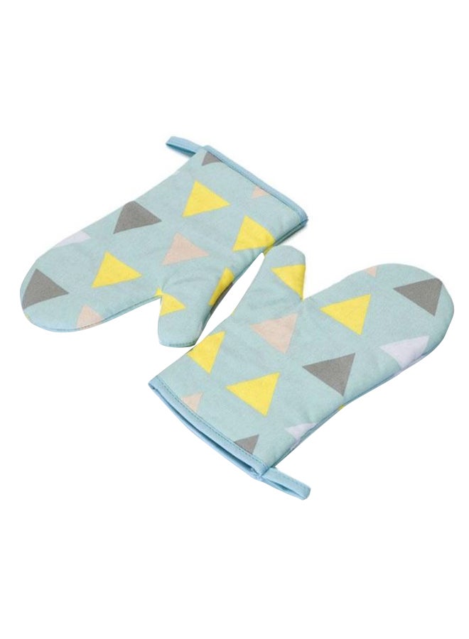 Pair Of Heat Proof Thick Oven Mitts Multicolour 