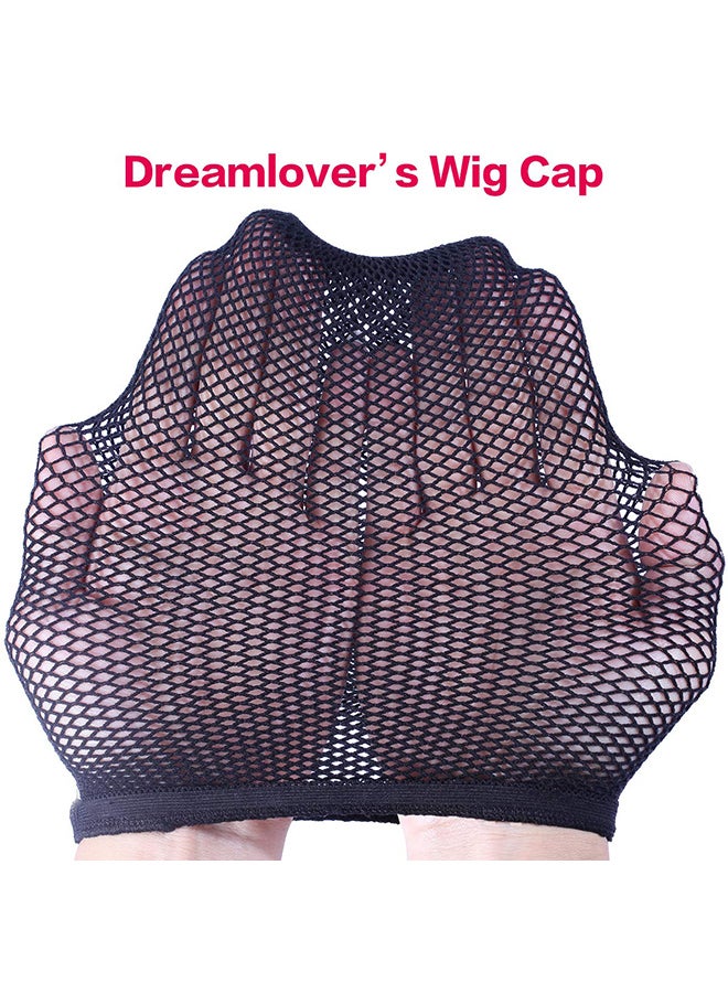 Dreamlover Pack Of 3 Close End Fishnet Wig Caps Black 2X1.02X0.98inch  - Image 2