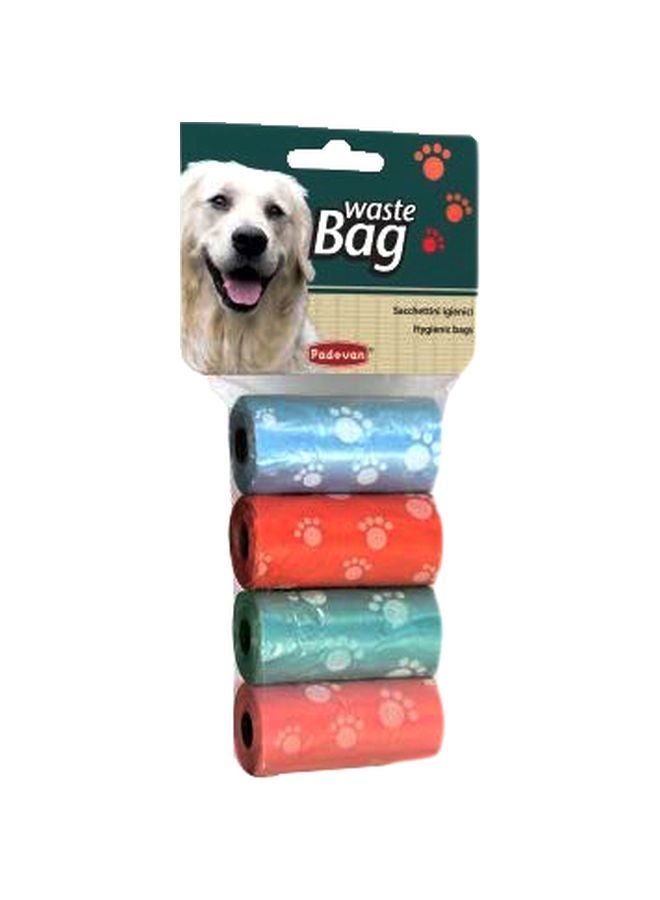 80-Piece Animal Waste Bag Blue/Green/Pink