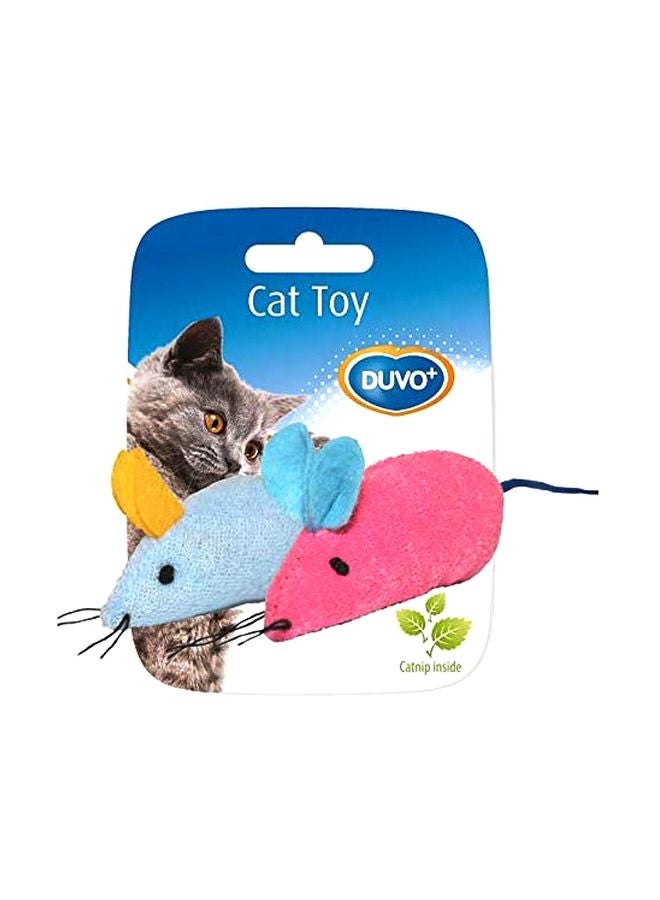 2-Piece Mice Toy Blue/Pink 6x5x3cm