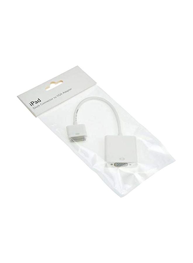 Generic - 30Pin Dock Connector To VGA Cable Adapter For Apple iPad 1/2/3 And Apple iPhone 4/4S White - Image 1