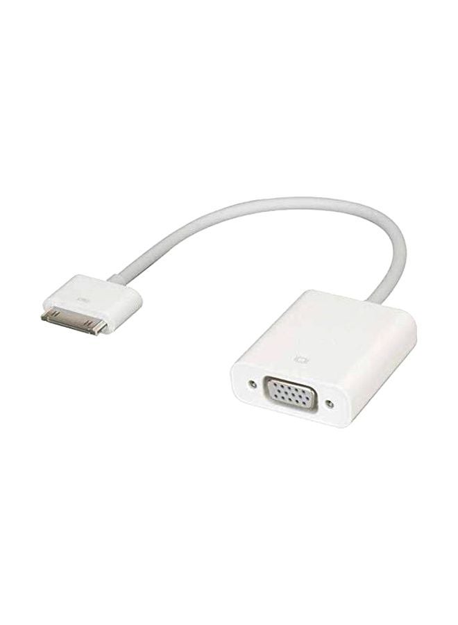 Generic - 30Pin Dock Connector To VGA Cable Adapter For Apple iPad 1/2/3 And Apple iPhone 4/4S White - Image 1