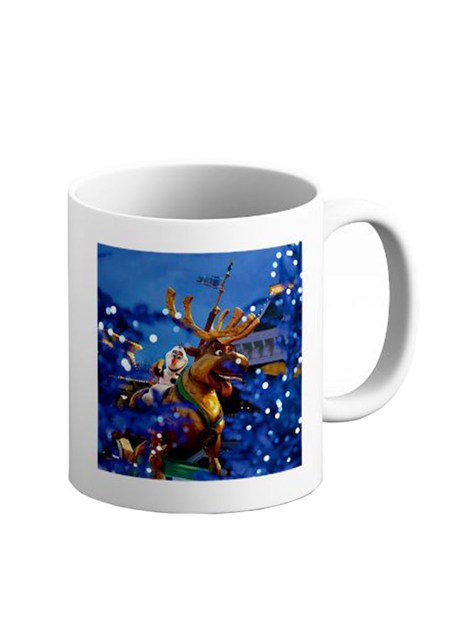 إيتالكو مج قهوة من السيراميك بطبعة شخصية أولاف وآنا من فيلم Frozen أبيض/أزرق