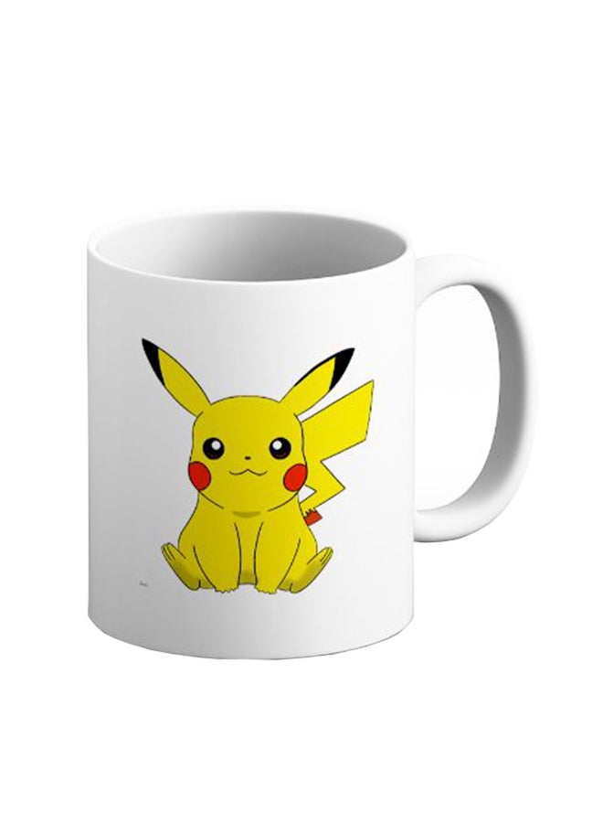 ITALCO Pikachu Printed Ceramic Coffee Mug White/Yellow 