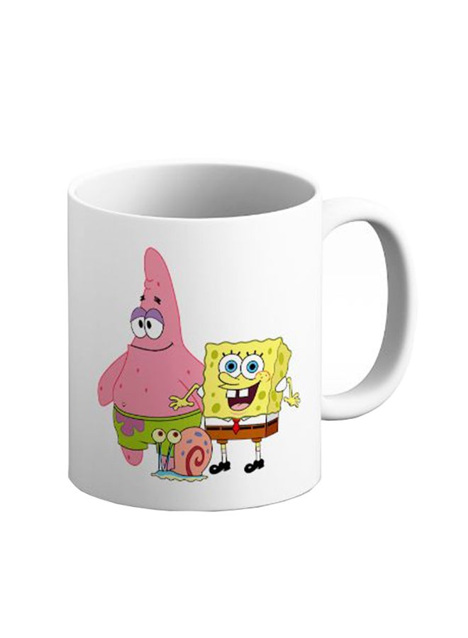 ITALCO Sponge Bob Cartoons Printed Ceramic Coffee Mug White/Pink 