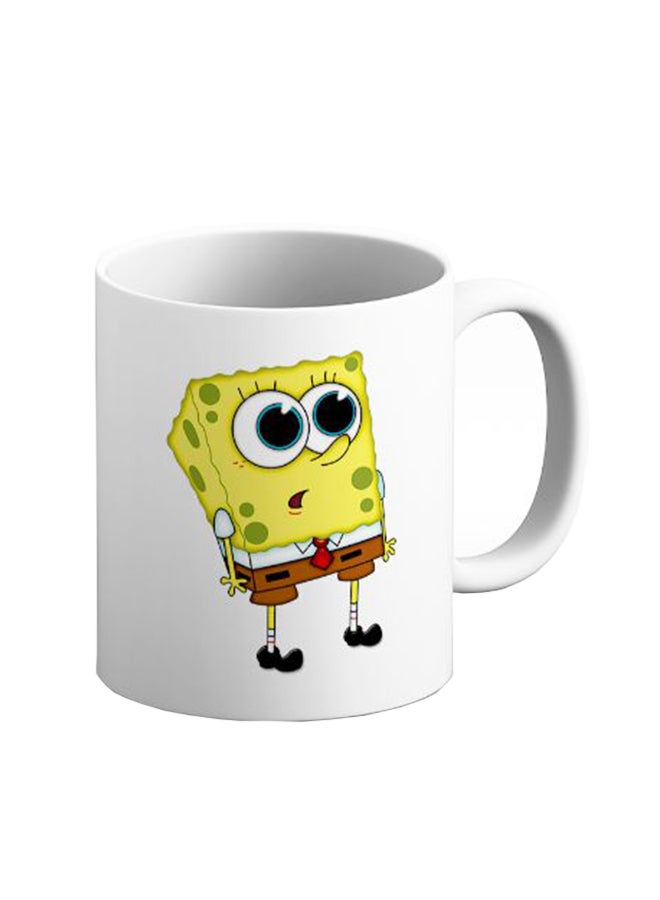 ITALCO Sponge Bob Squarepants Printed Ceramic Coffee Mug White/Yellow