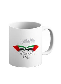 UAE National Day Celebration Printed Ceramic Coffee Mug White/Black