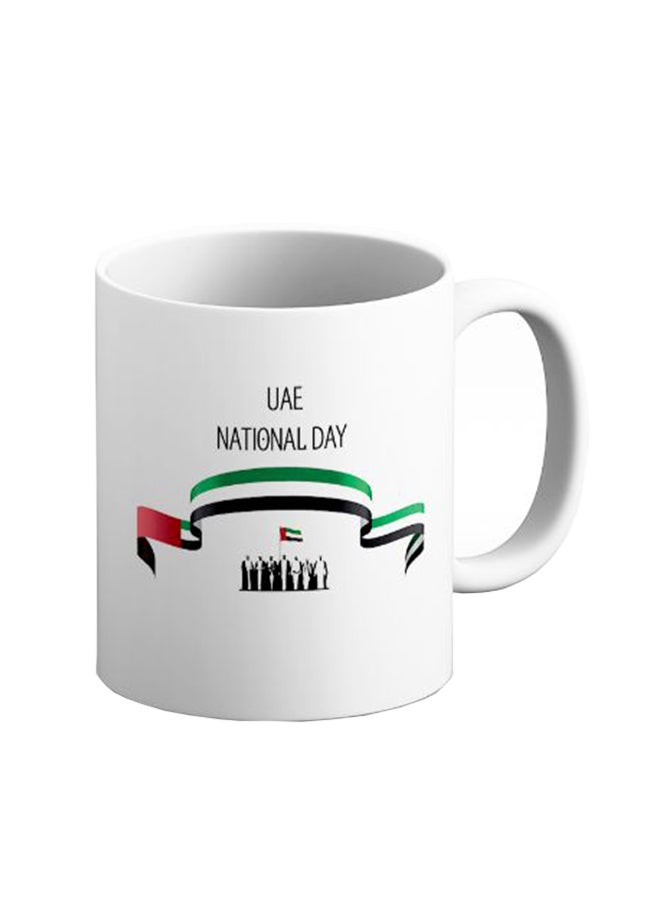 إيتالكو مج قهوة من السيراميك بطبعة تحمل عبارة UAE National Day" Celebration" أبيض/أسود