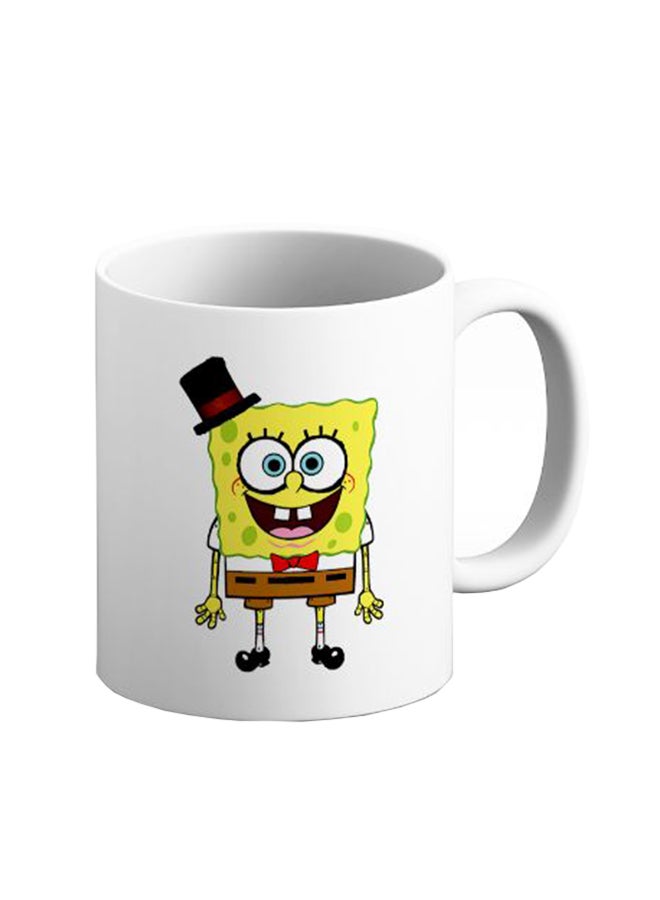 إيتالكو مج قهوة من السيراميك بطبعة سبونج بوب أبيض/أصفر