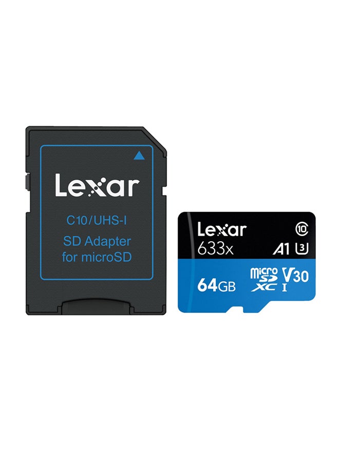 Lexar Micro SDXC Class10 Memory Card With Adapter Blue/Black  - Image 1