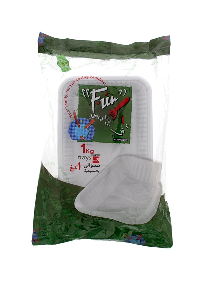 Fun Disposable Plastic Tray Set White 1kg  - Image 1