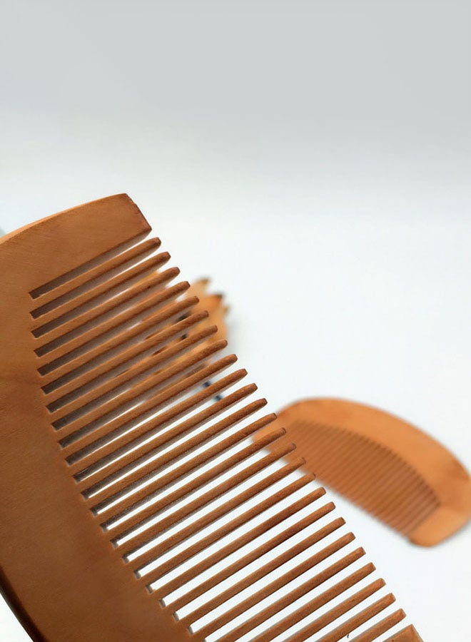 Anti-Static Wooden  Hair Comb Brown 10x5cm - Image 3