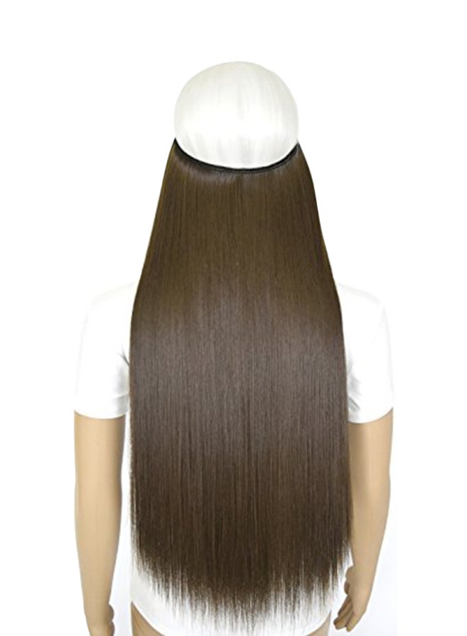 Elastic Invisible Wire Attached Hair Extension Ash Brown 24inch - v1579671406/N33897125A_1