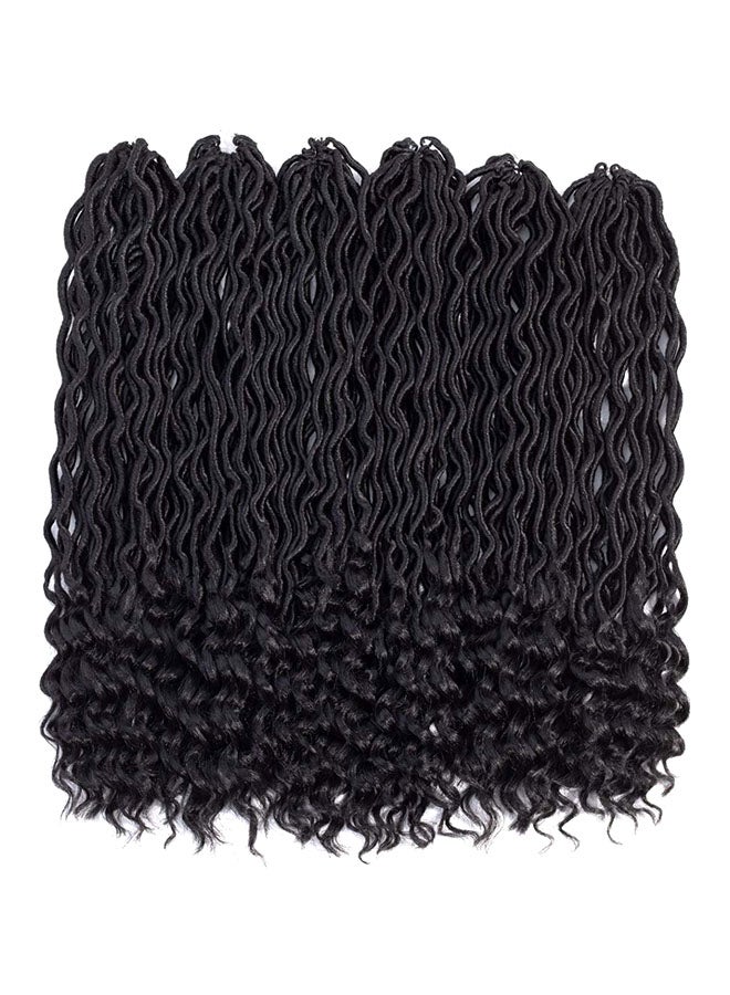 6-Piece Faux Locs Crochet Hair Braid Extensions Black