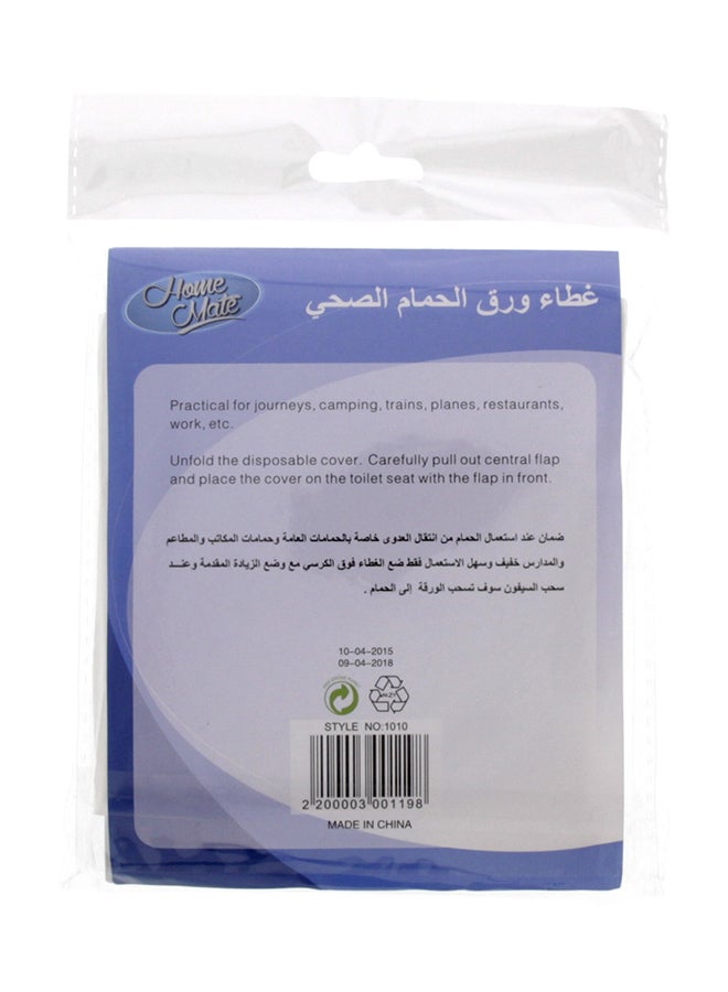 هوم مايت - طقم أغطية مقعد المرحاض للاستخدام لمرة واحدة مكون من 10 قطع أبيض - Image 1