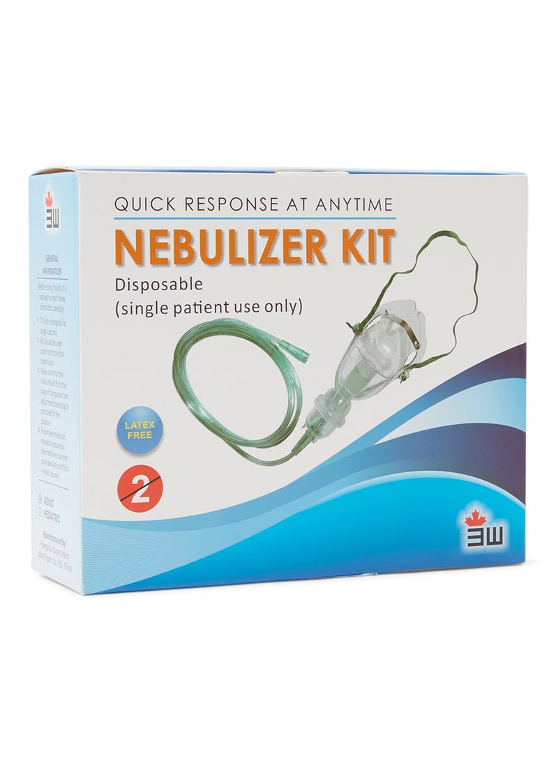3W Healthcare Nebulizer Kit Children - 1 Set/Box for Face with Mask And Adjustable Elastic Strap -, Clear  - Image 2