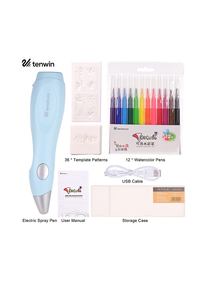 tenwin Washable Watercolor Paint Pens Art And Crafts Supplies Blue - Image 4