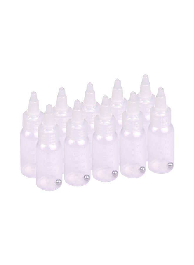 10-Piece Airbrush Bottles Paint Storage And Cover With Scale Line Set White