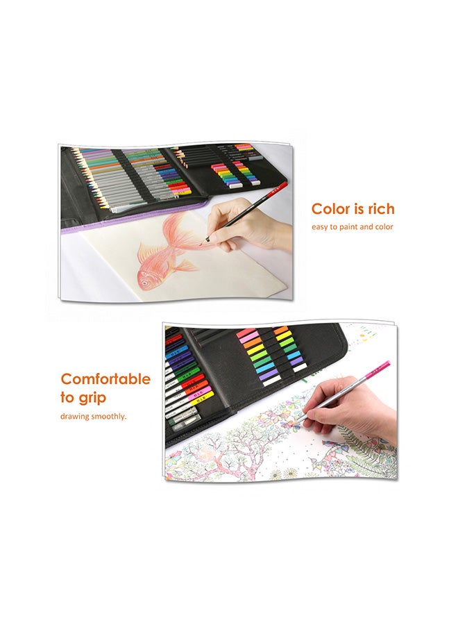 H&B 74-Piece Professional Drawing Sketching Supplies With Carrying Bag Set Multicolour  - Image 5