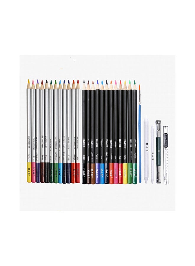 H&B 74-Piece Professional Drawing Sketching Supplies With Carrying Bag Set Multicolour  - Image 4