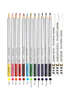 H&B 32-Piece Drawing Water-Soluble Colored Pencils Tools With Carrying Bag Set Multicolour  - Image 3