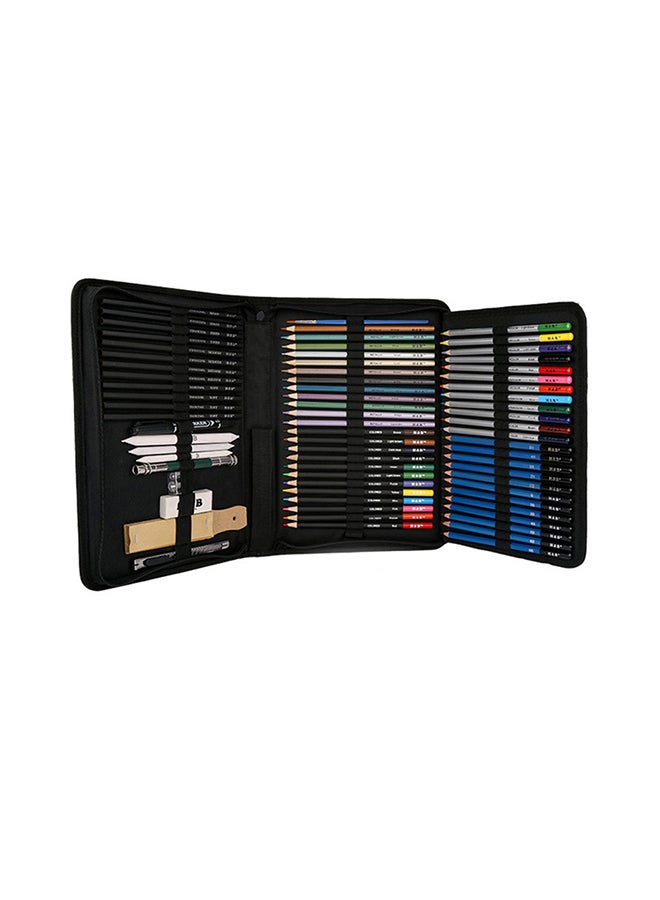H&B 71-Piece Professional Drawing Sketching Supplies With Carrying Bag Set Multicolour  - Image 1