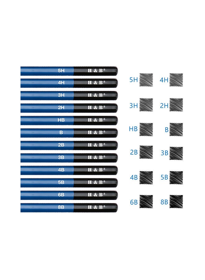 H&B 71-Piece Professional Drawing Sketching Supplies With Carrying Bag Set Multicolour  - Image 3