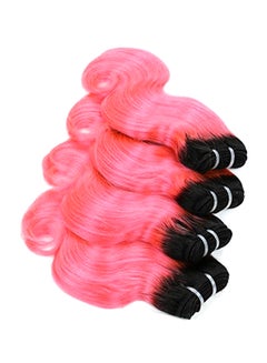 FASHION LINE 4-Piece Ombre Two Tone Brazilian Virgin Hair Extensions Pink/Black  - Image 1