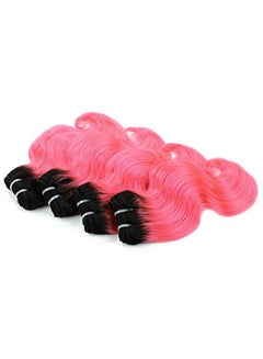 FASHION LINE 4-Piece Ombre Two Tone Brazilian Virgin Hair Extensions Pink/Black  - Image 2