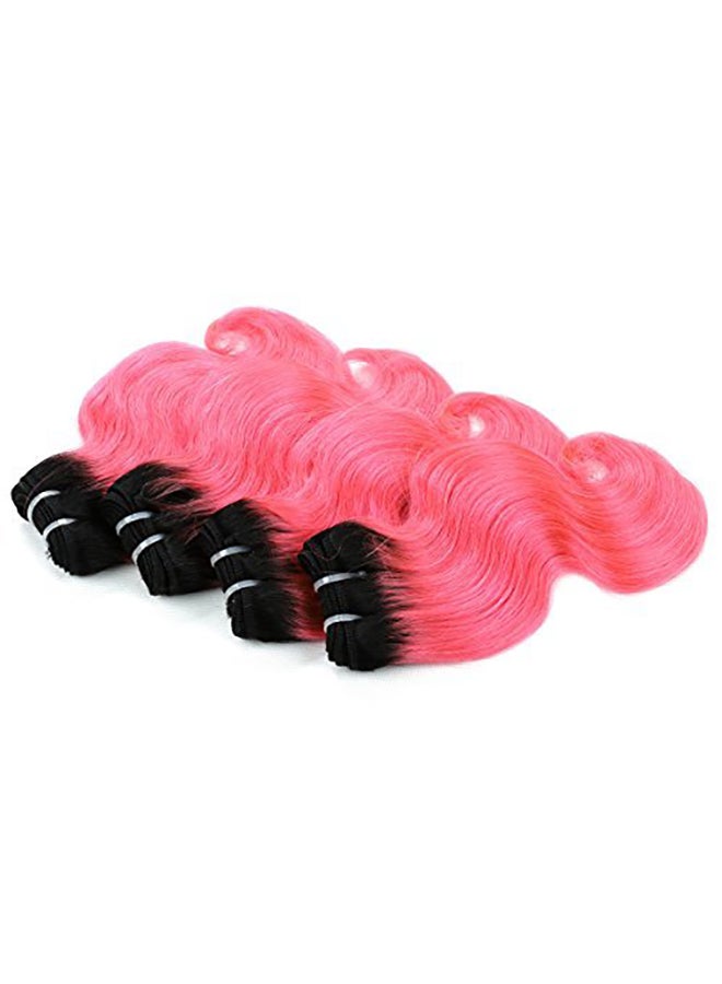 FASHION LINE 4-Piece Ombre Two Tone Brazilian Virgin Hair Extensions Pink/Black - Image 2