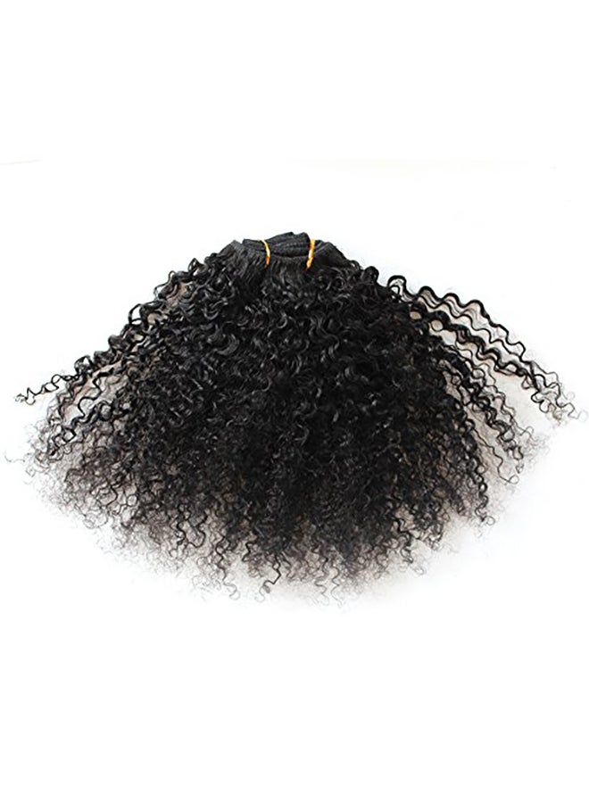 زجزاج هير 7-Piece Curly Clip In Human Hair Extension Set Black 12inch - Image 3