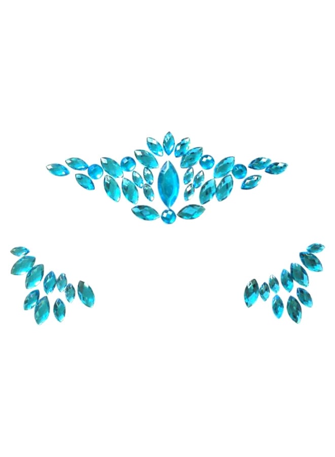 ملصقات وجه رائعة بتصميم أحجار كريمة أزرق - Image 1