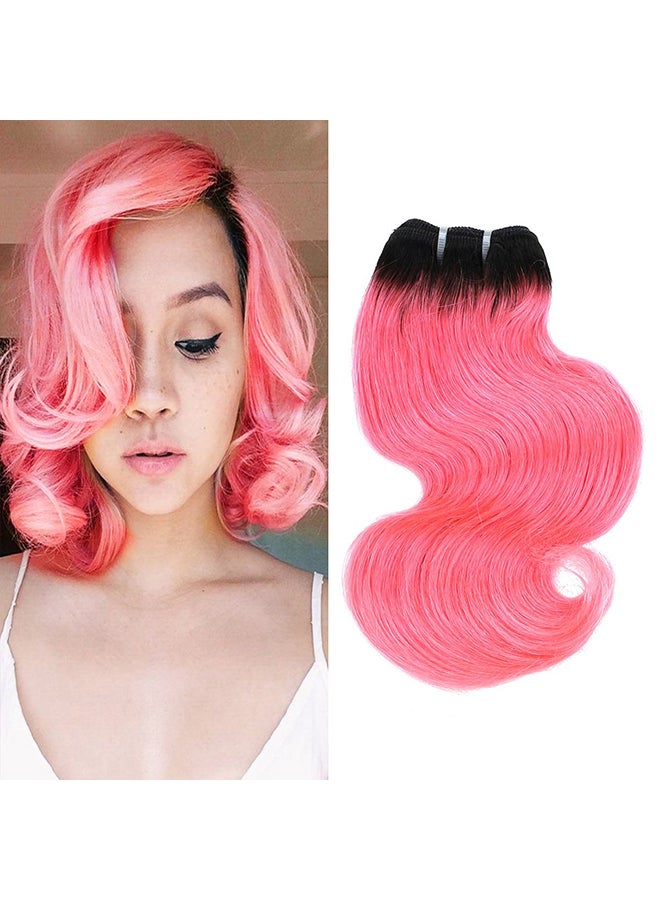 FASHION LINE 4-Piece Ombre Two Tone Brazilian Virgin Hair Extensions Pink/Black - Image 3