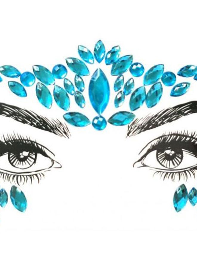ملصقات وجه رائعة بتصميم أحجار كريمة أزرق - Image 2