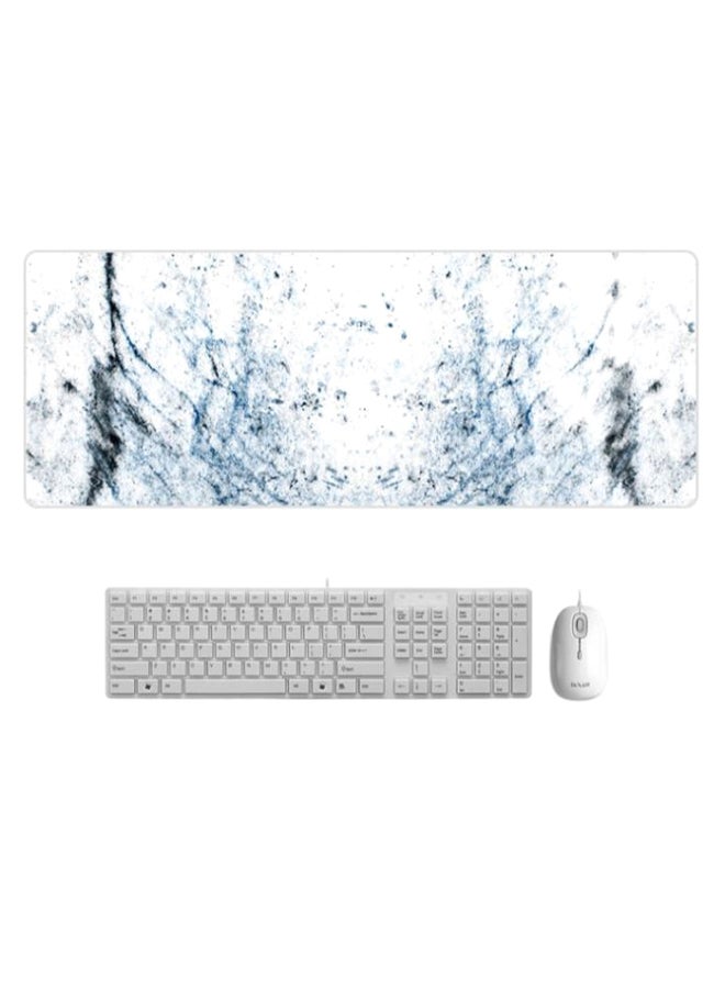 Marble Pattern Non-Slip Keyboard Mouse Pad Blue/White - Image 2