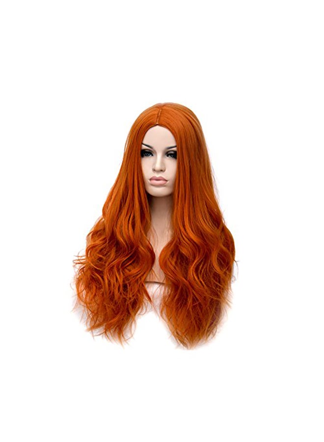 Costume Long Curly Hair Wigs Orange 27inch - v1579692697/N33897479A_2