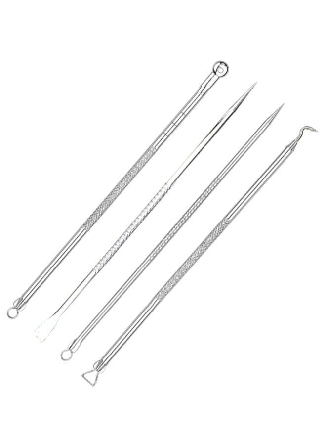 Generic 4-Piece Blackhead Remover Tool Set Silver 