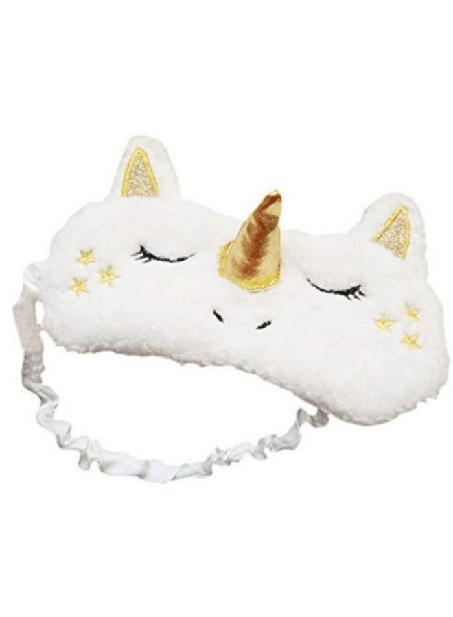 Unicorn Cartoon Sleeping Eye Mask White/Gold/Black - Image 1