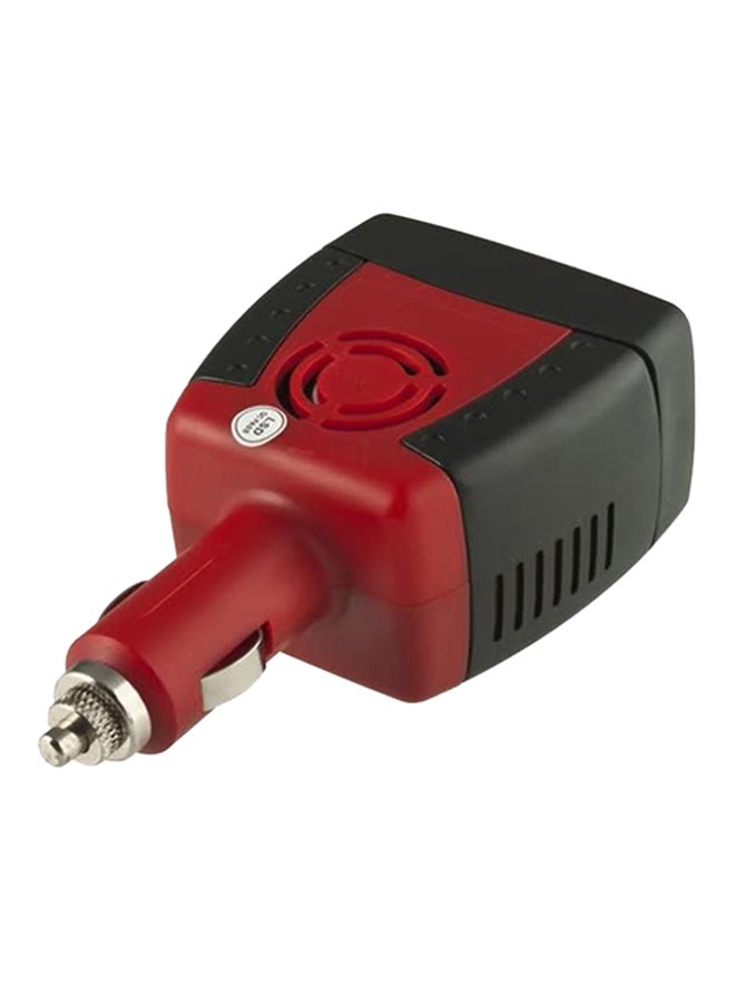 Car Power Inverter Adapter With USB Charging Port Red/Black  - Image 2