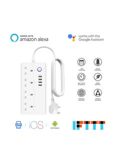 Generic 4-Way Smart Wifi Plug Socket Extension Strip White  - Image 2